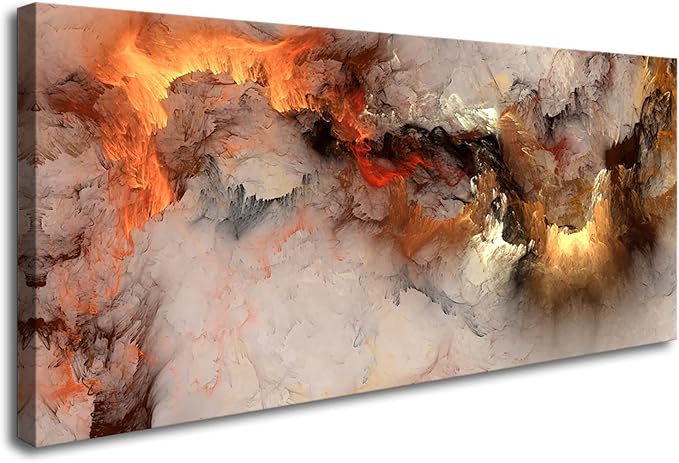 YYYYHPP YP1062 Abstract Clouds Modern Wall Art Decor Orange Abstract Poster Art abstract wall art for living room Bedroom Kitchen Home and Office Wall Decor