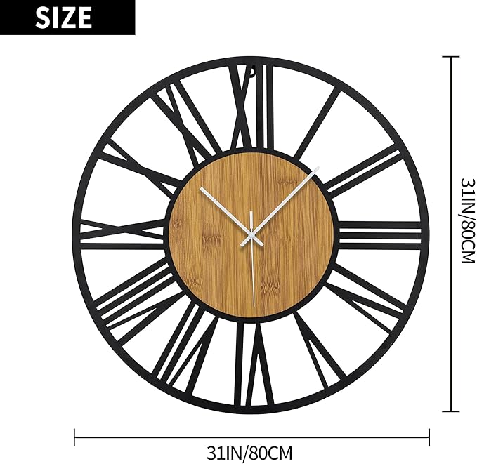 1st owned Wall Clocks for Living Room Decor, Round Silent Little Ticking