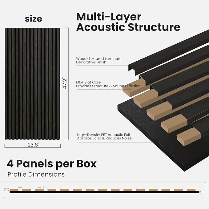 Acoustic Wood Slat Wall Panels