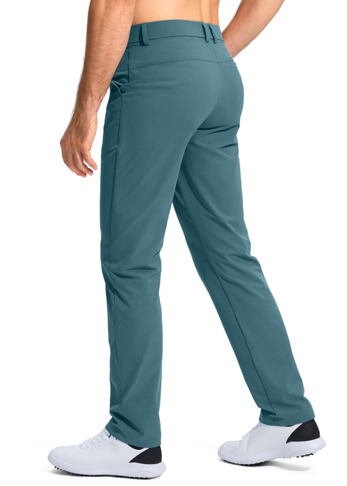 Pudolla Men's Golf Pants Mens Dress Slacks Pants Stretch Work Comfy Pants 34 Quick Dry Casual Trousers with Pockets(Vivid Blue 36Wx34L)