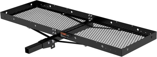 CURT 60x20-Inch Hitch Cargo Carrier - 500 lbs Capacity, Black Steel, 2-in Folding Shank