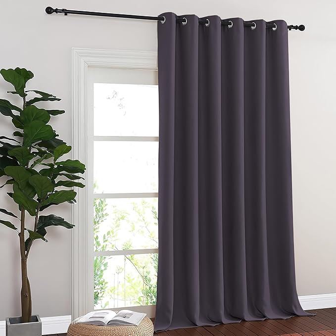 NICETOWN Blackout Sliding Glass Door Curtains, Room Darkening Thermal Insulated