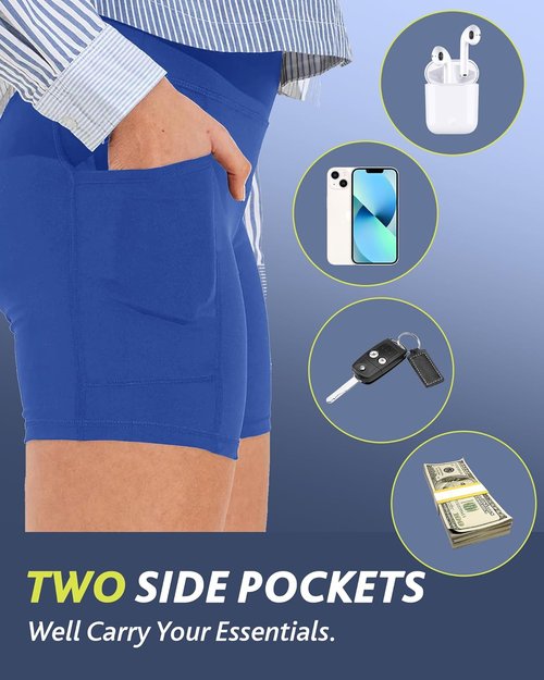 CAMPSNAIL Biker Shorts for Women - High Waisted Tummy Control Spandex with Pockets | 3"/5"/8" Sizes