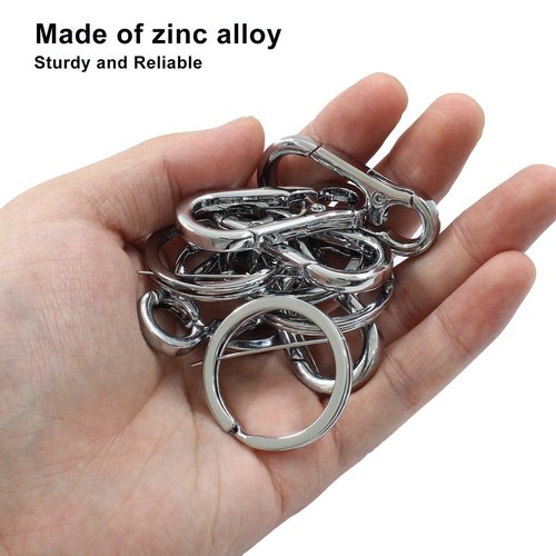 Coufce 5 Pack Silver Mini Carabiner Clip Quick Release Keychain Clip for Dog Leashes, Key Rings, and Flagpole Rope