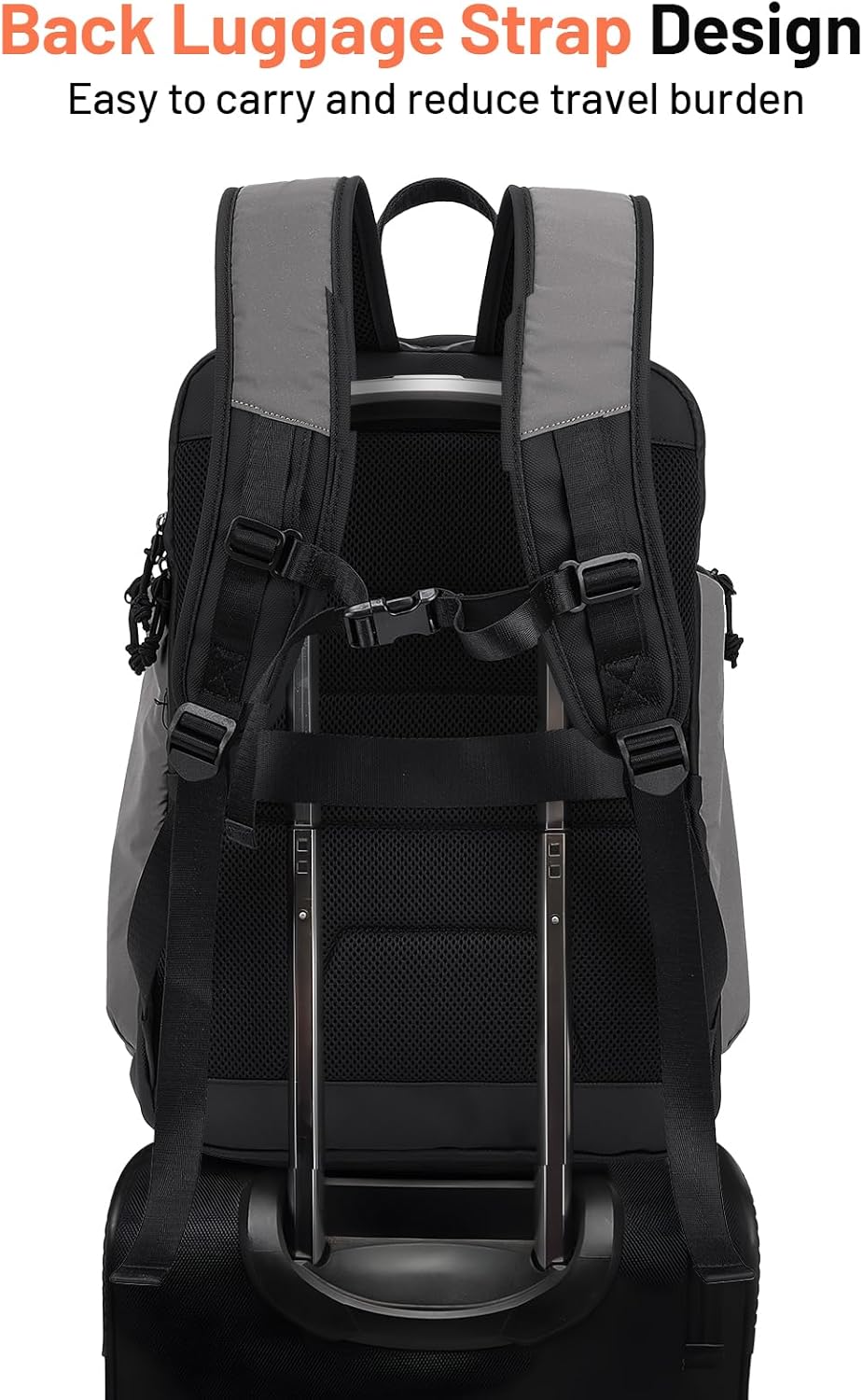 Oumurs Reflective Backpack - 1800D Water-Resistant Oxford Cloth | Ideal for Travel, Cycling & Work - Black