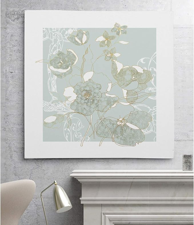 Wexford Home Filigree Floral II Gallery Wrapped Canvas Wall Art, 32x32,
