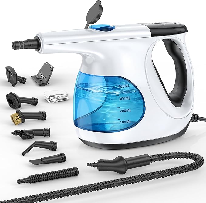 3s Instant handheld steam cleaner for home, High-pressure portable steam cleaner with 3-Level Control & Self-clean & Safety Lock for Furniture Couch Grout Walls Kitchenware Cleaning