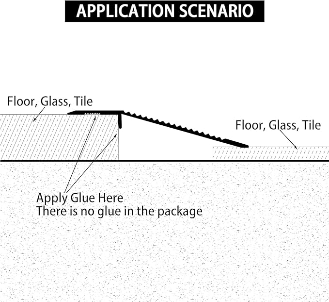 Gaahing Aluminum Floor Transition Threshold Strip, Bridge The Height Gap Between 0.3 to 1.6 inches for Doorway Ramp (35.4in x 3.9in, Matte Silver)