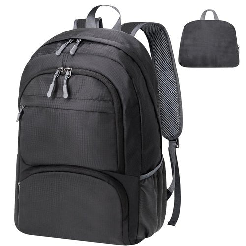 HOLYLUCK 20L lightweight packable Hiking Daypack Foldable Backpack for Men Women Small Travel Outdoor Foldable Shoulder Bag-black