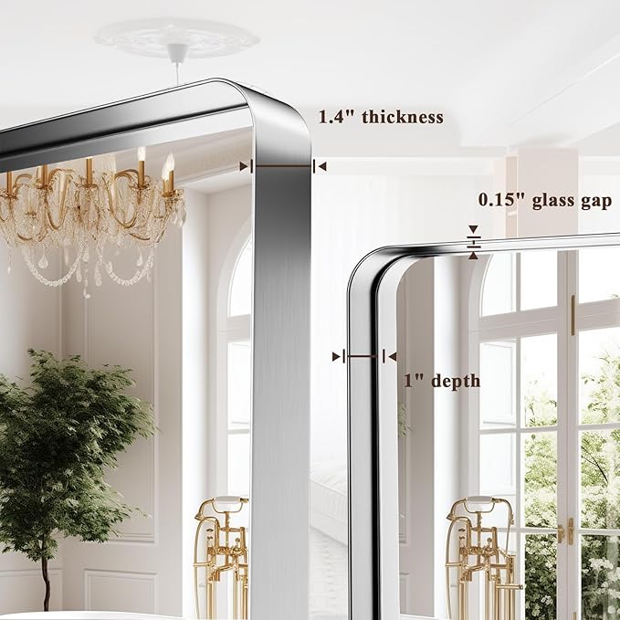 55"x 30" Silver Bathroom Mirror