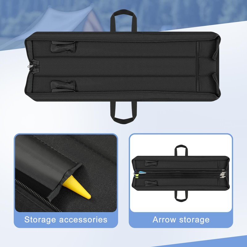 Sunnymove Arrow Case Archery 33'' Portable Soft Bow Case Compact Black Arrow Storage Quiver Oxford Cloth Box for Outdoor Hunting Target Shooting Bag Shooting Practice