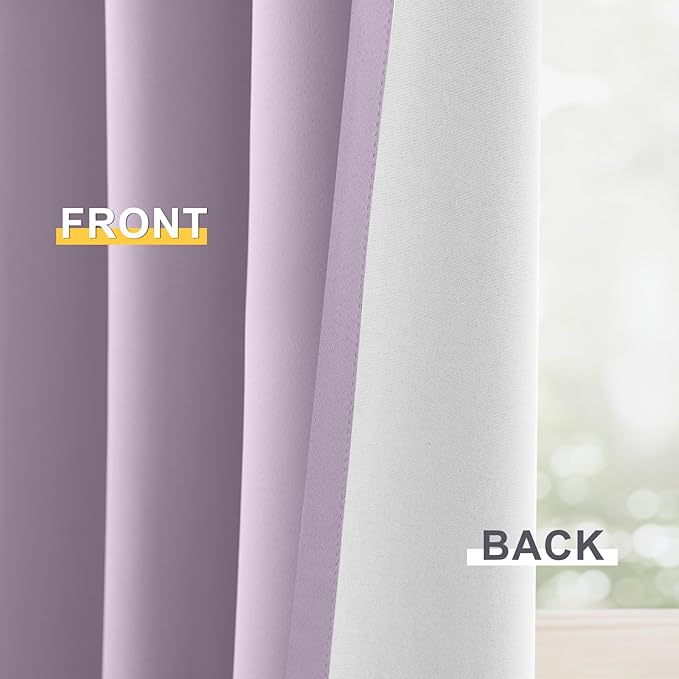Yakamok 100% Blackout Curtain Panels 84 inches Cold and Light Blocking Drapes