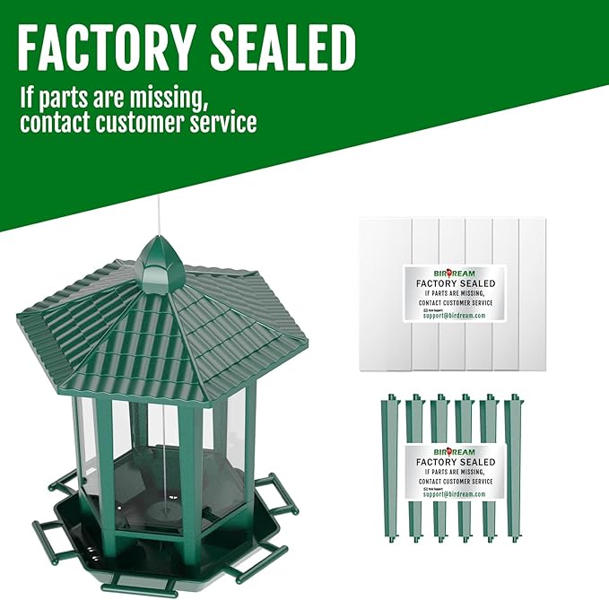 Birdream 2 Pack Bird Feeders for Outdoor Hanging, Retro Pagoda Design Fun Installation Bird Feeder, Attracting Wild Birds Chickadees Goldfinches Cardinals Finches and Sparrows - Green