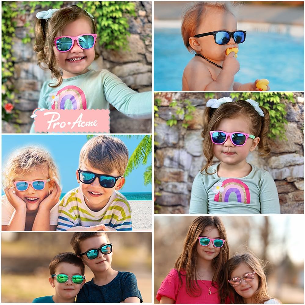 Pro Acme Kids Polarized Sunglasses - Flexible TPEE Frame Shades for Toddlers Ages 3-12