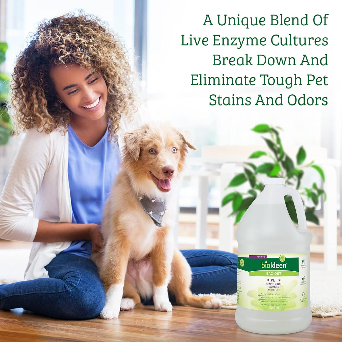 Biokleen Bac-Out Pet Stain Remover - Spray & Gallon Refill - Enzymatic, Natural, Destroys Stains & Odors Safely, for Pet Stains on Carpets - Eco-Friendly, Plant-Based