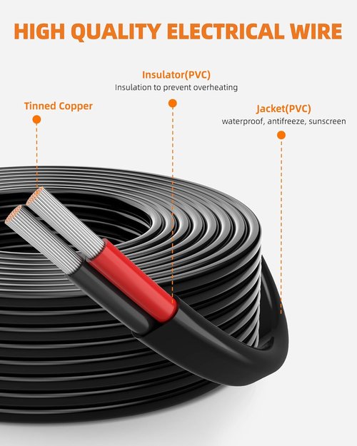 CONEPY 10 AWG 2 Conductor Electrical Wire - Flexible Oxygen-Free Tinned Copper | 30FT Length for Automotive & Marine Use