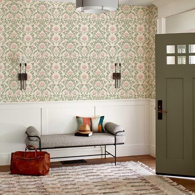 YXTII Floral Wallpaper Peel and Stick 236.2" × 17.3"