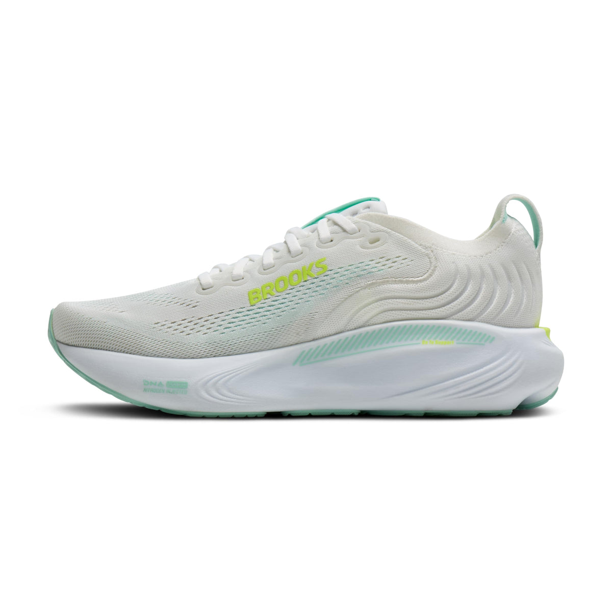 Brooks Women’s Adrenaline GTS 25 Supportive Running & Walking Shoe - White/Nightlife/Yucca - 5.5 Medium