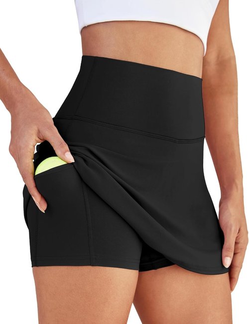 DLOODA Women's High-Waisted Tennis Skort with Pocket - Athletic Mini Golf Skirt for Summer Workouts