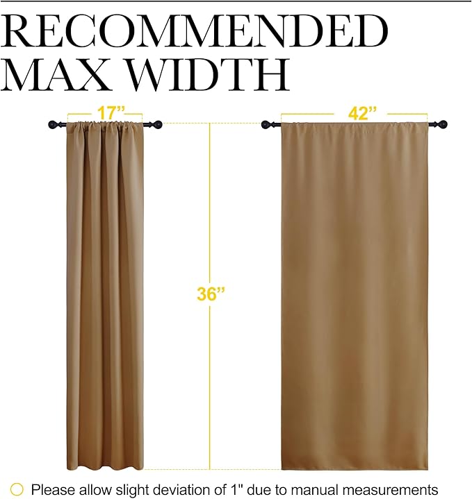 NICETOWN RV Blackout Curtains for Camper Windows, Kitchen Curtains, Short