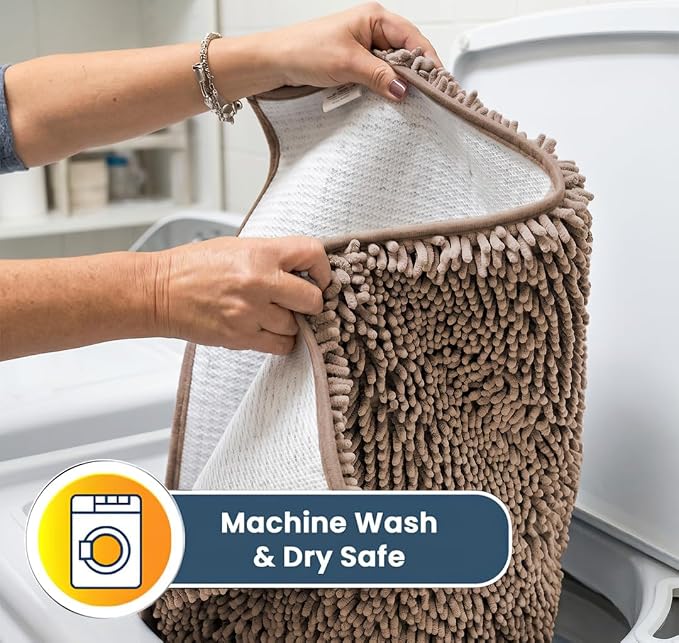 Muddy Mat® | Super Water Absorbent Door Mat Indoor, Microfiber Quick Dry Chenille Entryway Rug, Slip Resistant Front Door Mat, Indoor Mats for Entryway, Machine Washable Pet Rug, Tan 18" x 28"