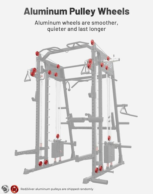 Mikolo M4 2.0 Smith Machine - All-in-One Home Gym Power Cage with LAT Pulldown & Cable Crossover