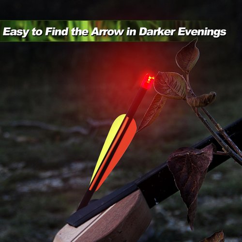Keuaaao 6PCS Lighted Nocks for Crossbow with .285 .297 .300 .305 Bushings, Lighted Crossbow Nocks with ON/Off Switch, High-Visibility LED Crossbow Nocks, Upgrade Two-Moon Slot