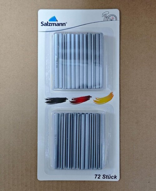 High-Visibility Salzmann Bicycle Spoke Reflectors | 72 Silver 3M Scotchlite Pieces