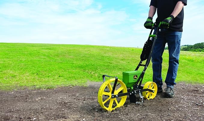 John Deere 3lb Garden Seeder with 7 Seed Plates, Sweet Corn Planter for use in Prepared Soil