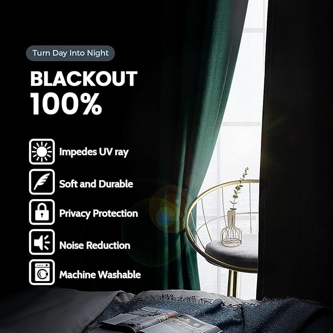 SimpleHome 100% Blackout Curtains