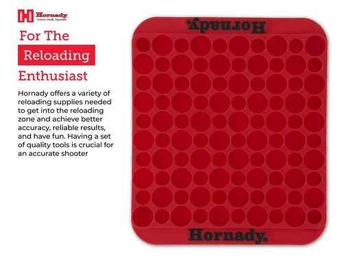 Hornady Magnum Loading Block, 480042 - Keep Your Reloading Bench Clean and Uncluttered with This Large Caliber Reloading Tray - Includes 100 Total Slots to Store 50 BMG Cases or Shotgun Shells