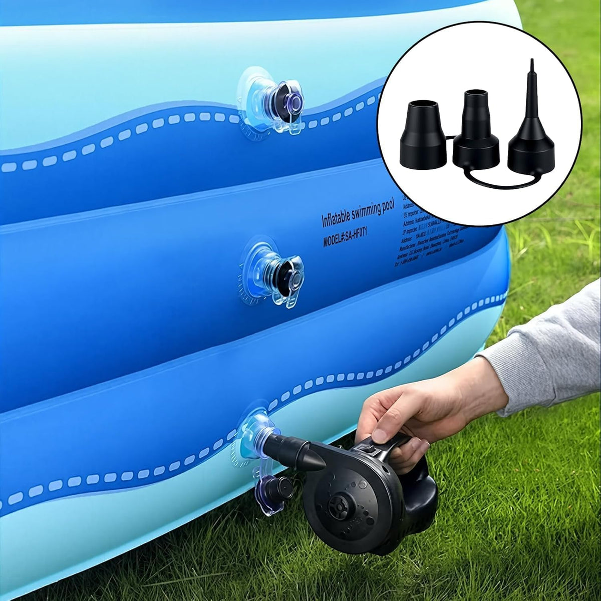 2Set of 3 Sizes Air Pump Replacement Nozzles,Air Pump Nozzles for Inflatables,Plastic Nozzle Head Air Pump Accessory Adapter for Inflatables for Partial Air Bed,Air Mattress