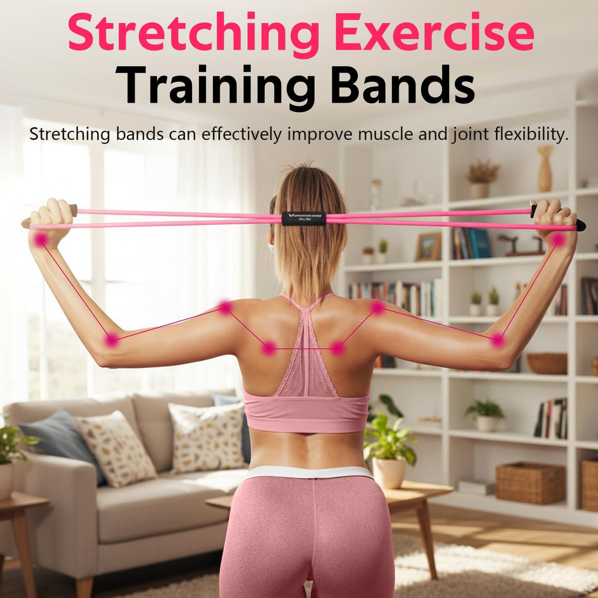 RENRANRING Figure 8 Resistance Bands - Set of 3 Exercise Tubes for Arm & Shoulder Stretching