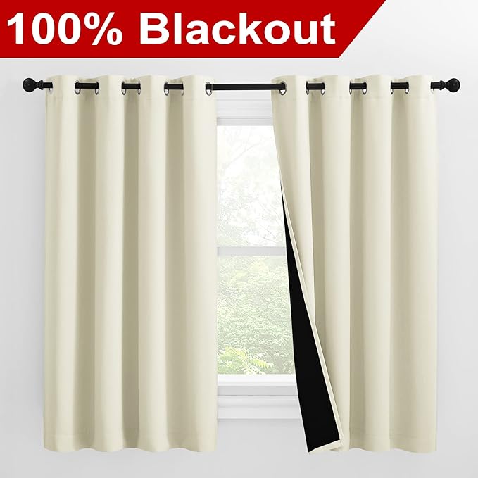 NICETOWN Warm Curtains for Winter, Bedroom Full Blackout Curtain Panels