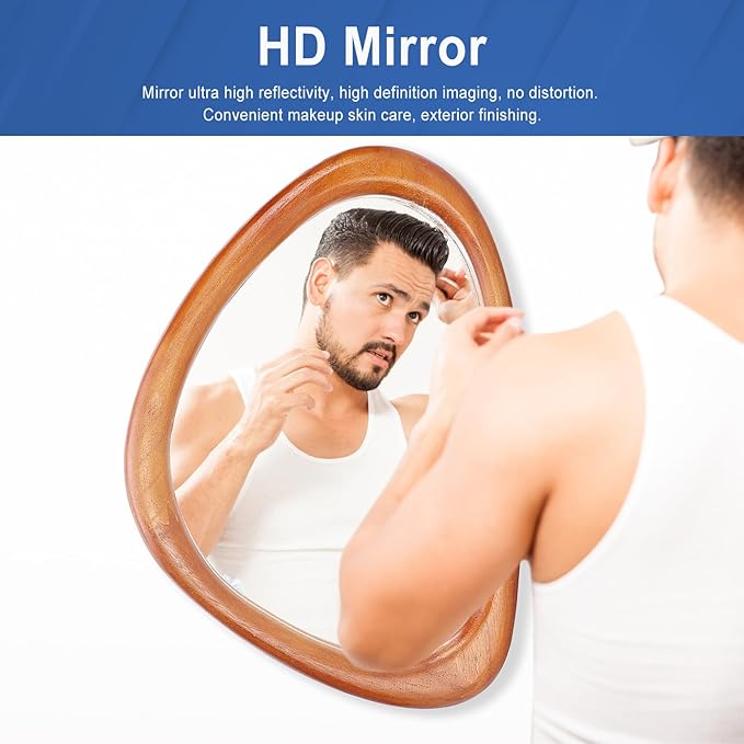 MAGFLERUM Irregular Wall Mirror, 30 * 20 inch Asymmetrical Wood Mirrors
