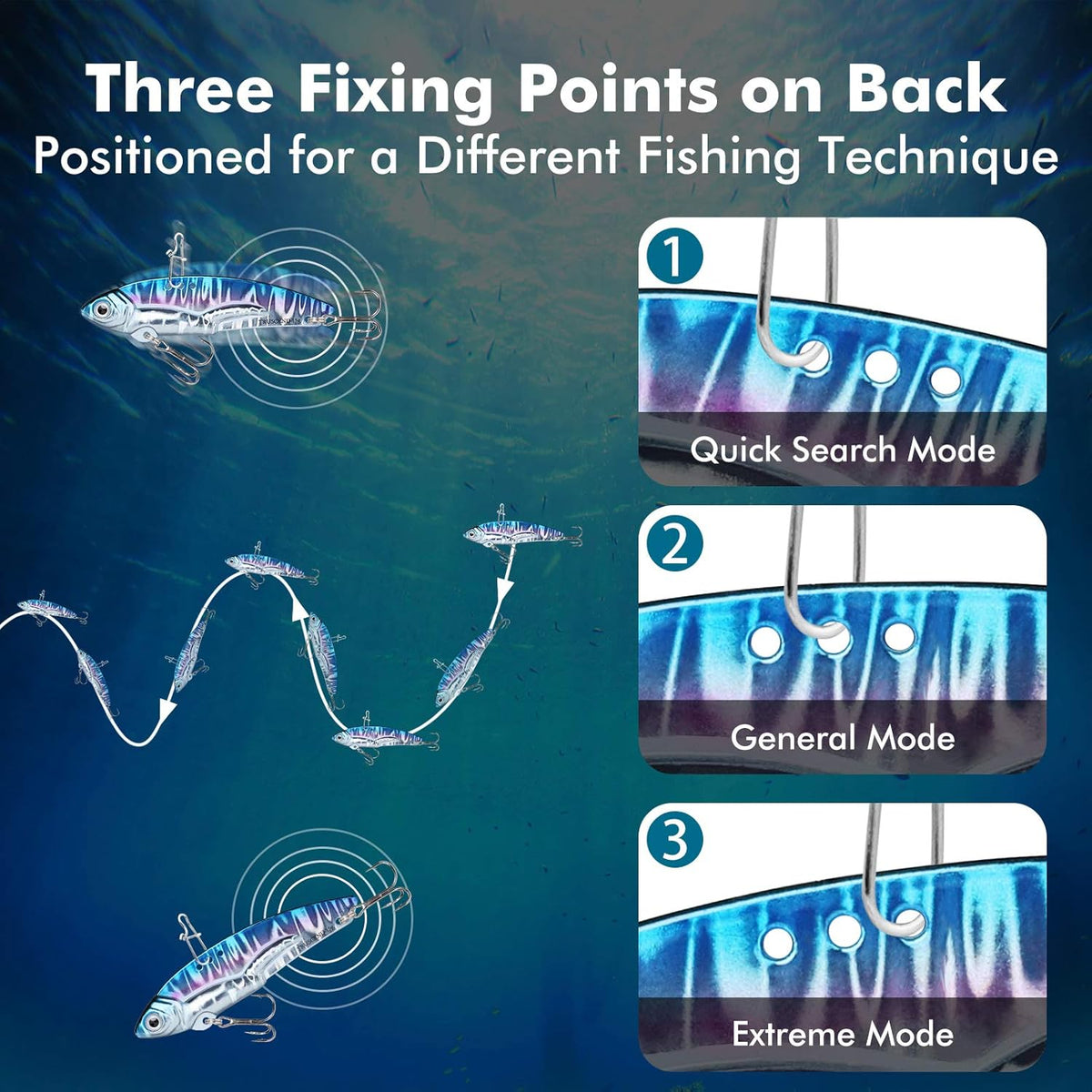 TRUSCEND Vibespinner Lures with BKK Hooks - Easy Catch with 4 Action Modes for Bass, Crappie, Trout & Walleye