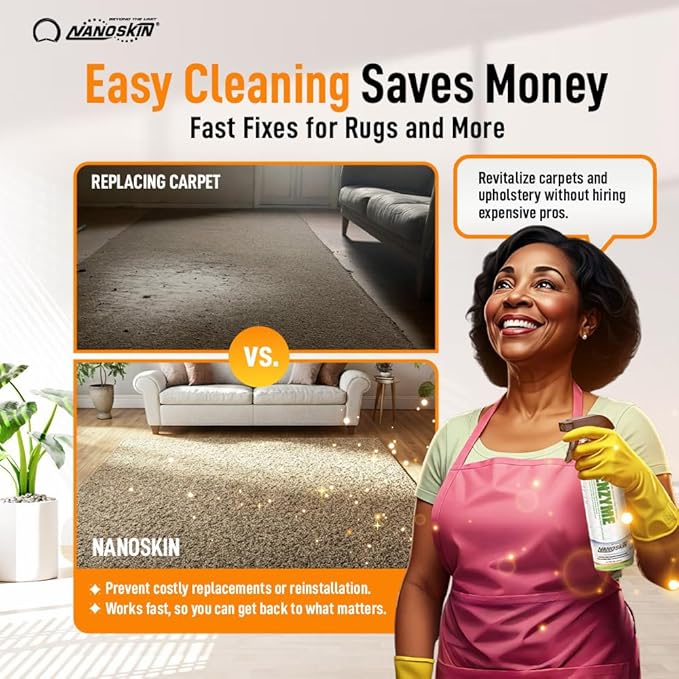 Nanoskin ENZYME Multi-Purpose Cleaner & Odor Eliminator 5 Gallon - Removes Complex Organic Stains, Dirt, Grease, and Grime from Multi Surfaces | For Automotive, Floor, Kitchen, Bathroom, Plumbing