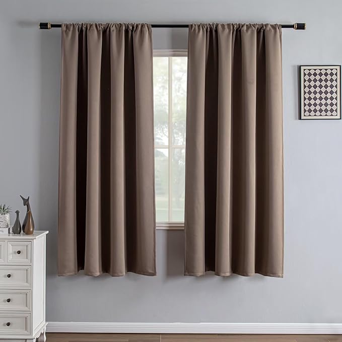 IGEMAEVE Blackout Curtains 72 Inch Length 2 Panels Set, Rod Pocket Energy