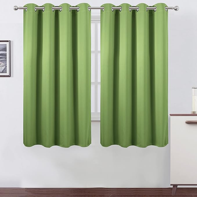 LEMOMO Blackout Curtains 52 x 63 inch/Light Green Curtains Set of 2