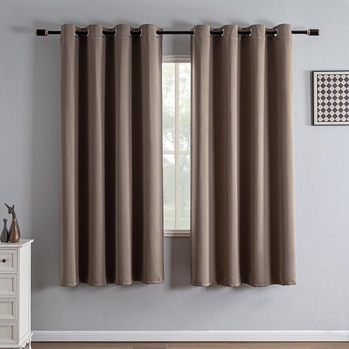 IGEMAEVE Blackout Curtains 72 Inch Length 2 Panels Set, Grommet Energy Saving