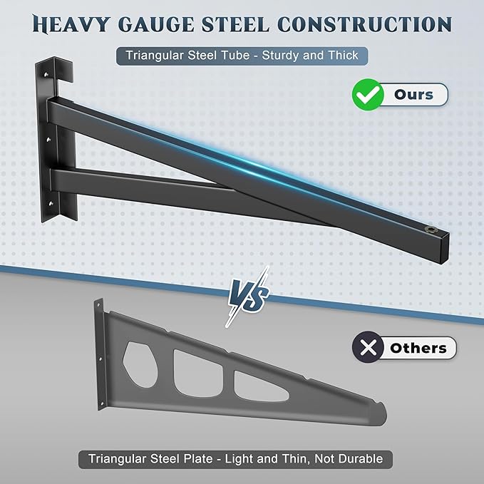 Jusgym 2 Pack Heavy Duty Garage Wall Shelving Set, Wall Mounted Garage Shelves