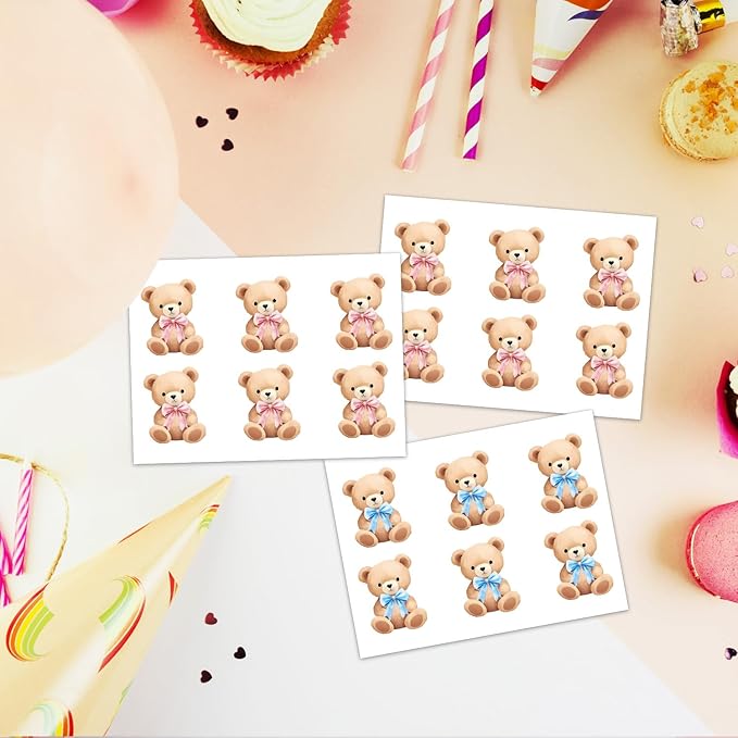 Gender Reveal Decorations Bear Gender Reveal Games Gender Reveal Ideas 48 PCs Little Bear Stickers Boy or Girl Games Party Supplies for Gender Reveal Voting Use Gender Reveal Decor