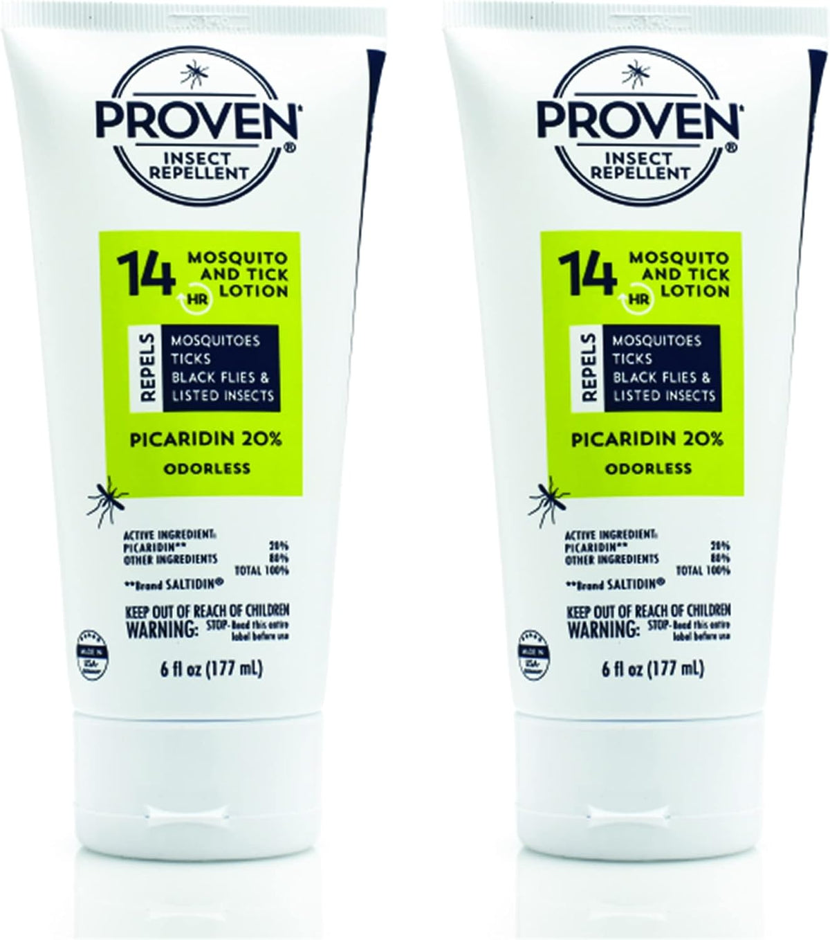 Proven Insect Repellent Lotion, Keep Mosquitoes, Ticks and Flies Off, DEET Alternative Repellent, Up to 14-Hour Protection, Great for Outdoor Camping and Hiking, 6 Ounce, Odorless Lotion