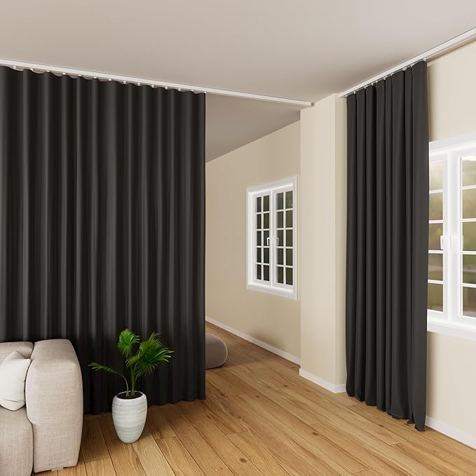 hoeflife Room Divider Curtains Blackout Floor to Ceiling Curtain