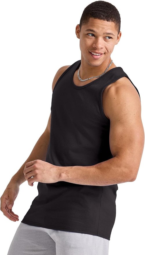 Hanes Men's Tank Tops - Midweight Cotton Sleeveless Shirts | 3-Pack Essentials