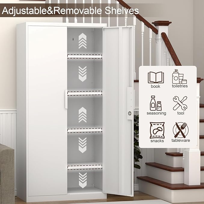 GREATMEET Metal Garage Storage Cabinets, Utility Cabinet