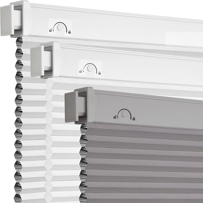 Grandekor No Drill No Tools Cordless Cellular Shades, UV Protection Privacy No