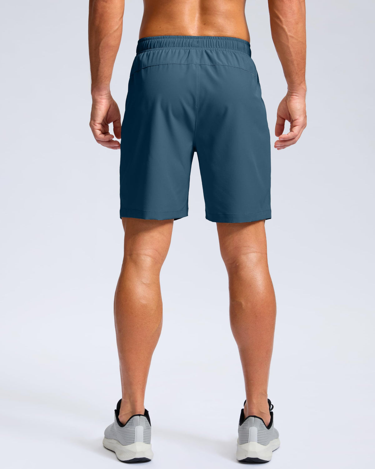 G Gradual Men's Athletic Running Shorts with Zipper Pockets Quick Dry 7"/ 5"/ 9" Workout Gym Shorts for Basketball Hiking(Dusty Blue,7L)