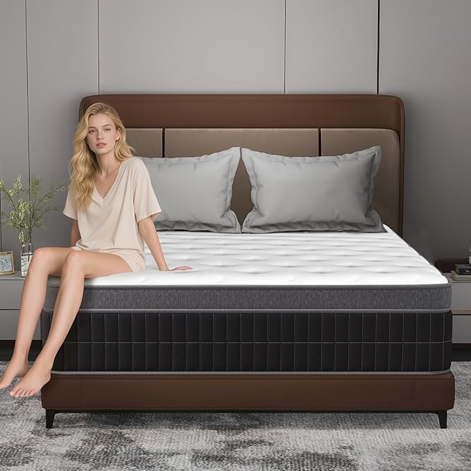 King Size Mattress in a Box 14 Inch Memory Foam Hybrid Mattress with Pocketed Springs Medium Firm Support Motion Isolation Edge Support 180 Night Trial