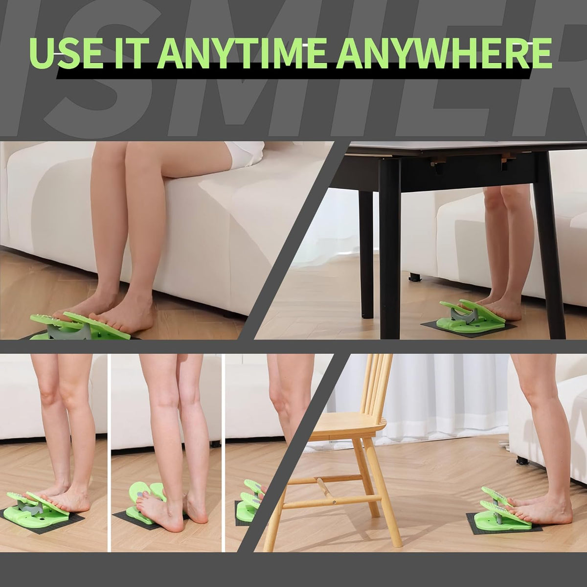 Skiennix Foldable Leg Exerciser - Portable Under Desk Foot Pedal for Seniors | Relieves Varicose Veins